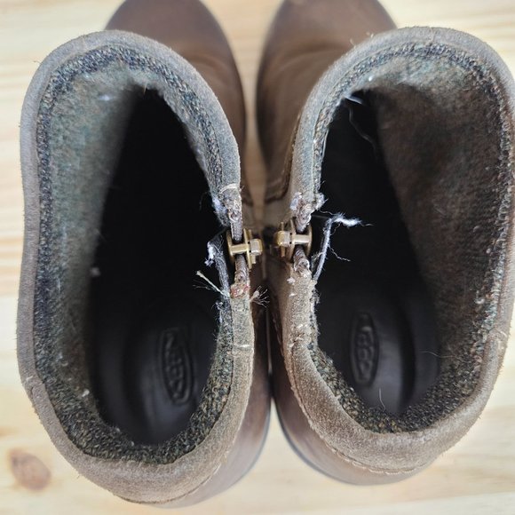 Keen Women Boot Wedge Zip Bootie Size 7.5 Brown Ankle Chukka Pre Owned - Picture 8 of 14